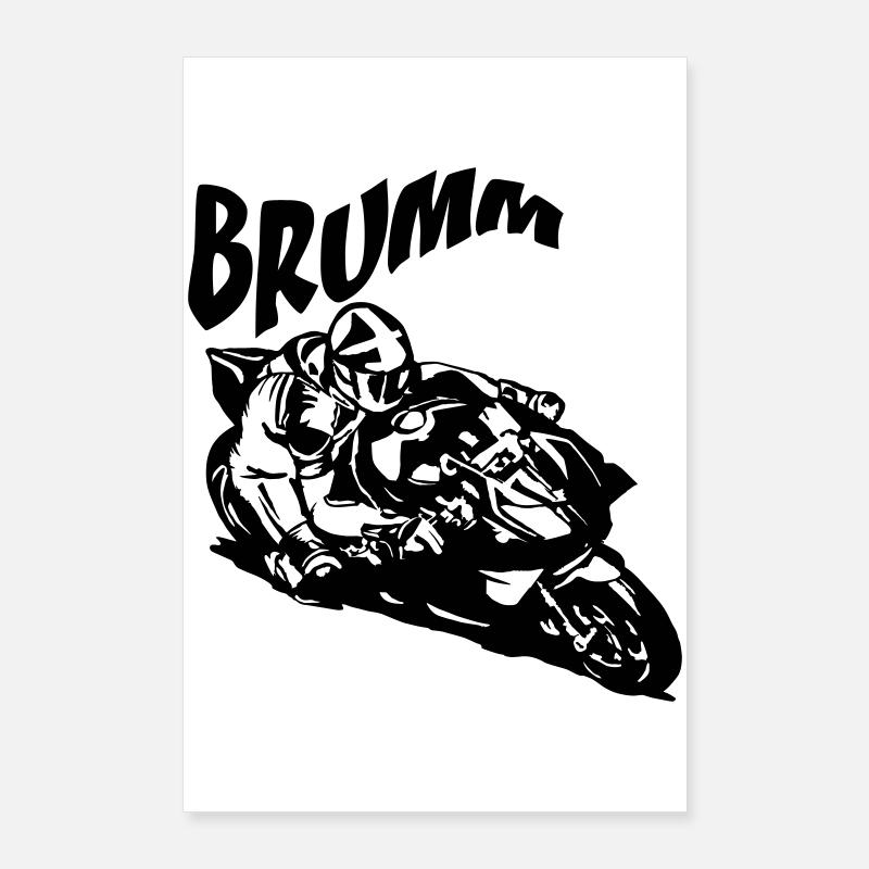 Hum Biker Noir Poster 60 x 90 cm