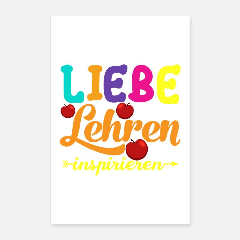 Love Teaching Inspire – Conception de cadeaux pour enseignants Poster 60 x 90 cm