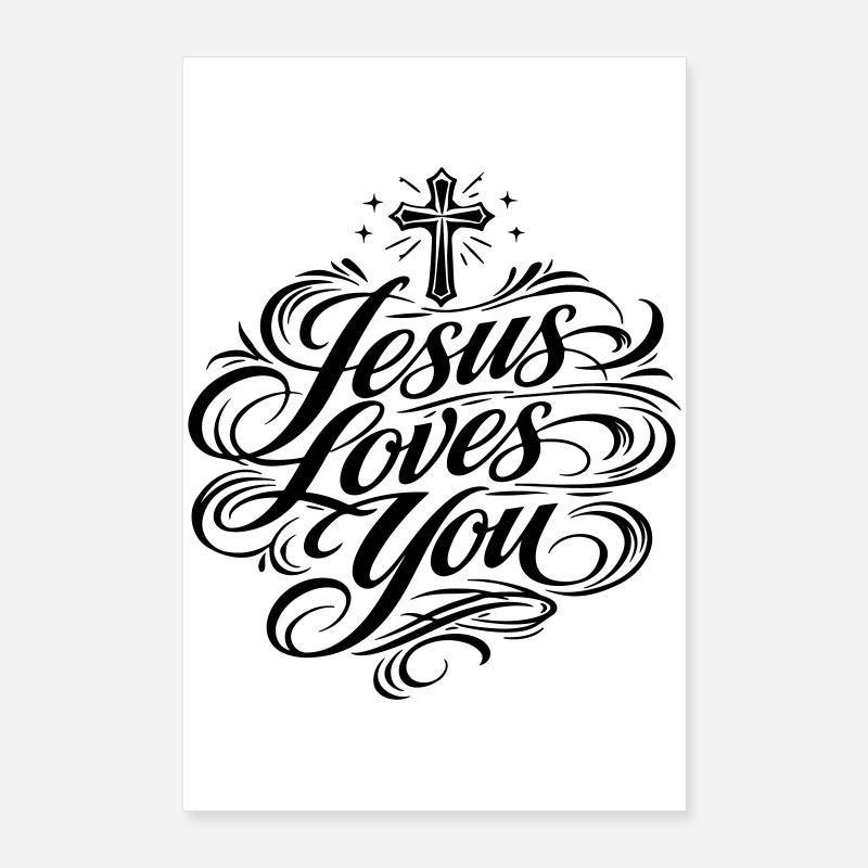 Proverbe de Jésus t’aime Poster 60 x 90 cm