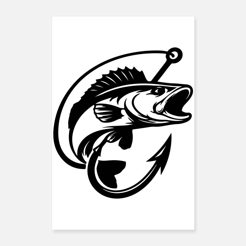 Hecht Angeln Logo Poster 60x90 cm