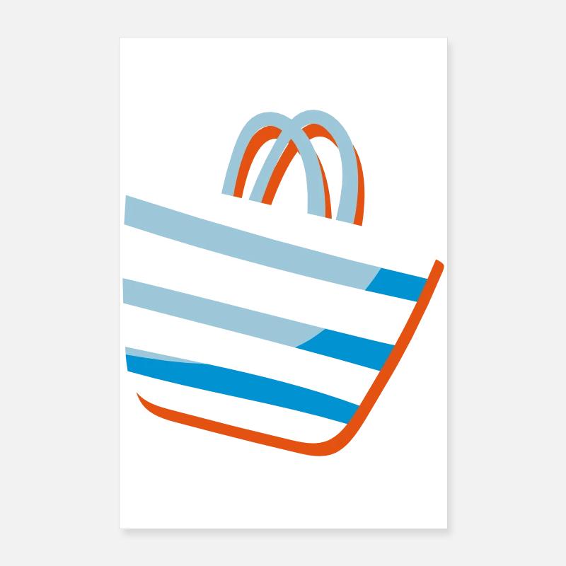 Clipart Strandtasche - Logoidee Geschenkidee Poster 60x90 cm