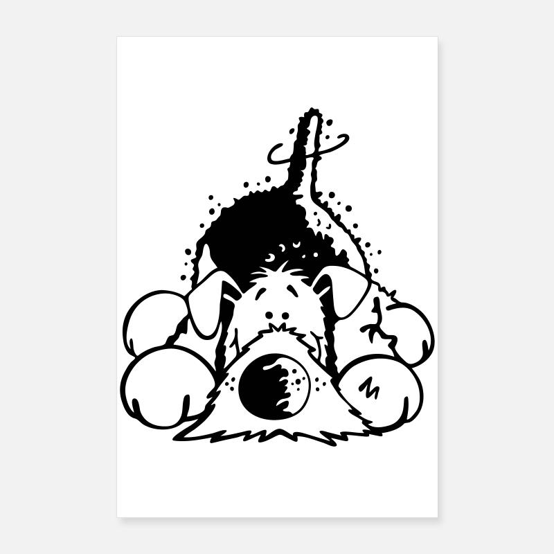 Verträumter Airedale Terrier Poster 60x90 cm