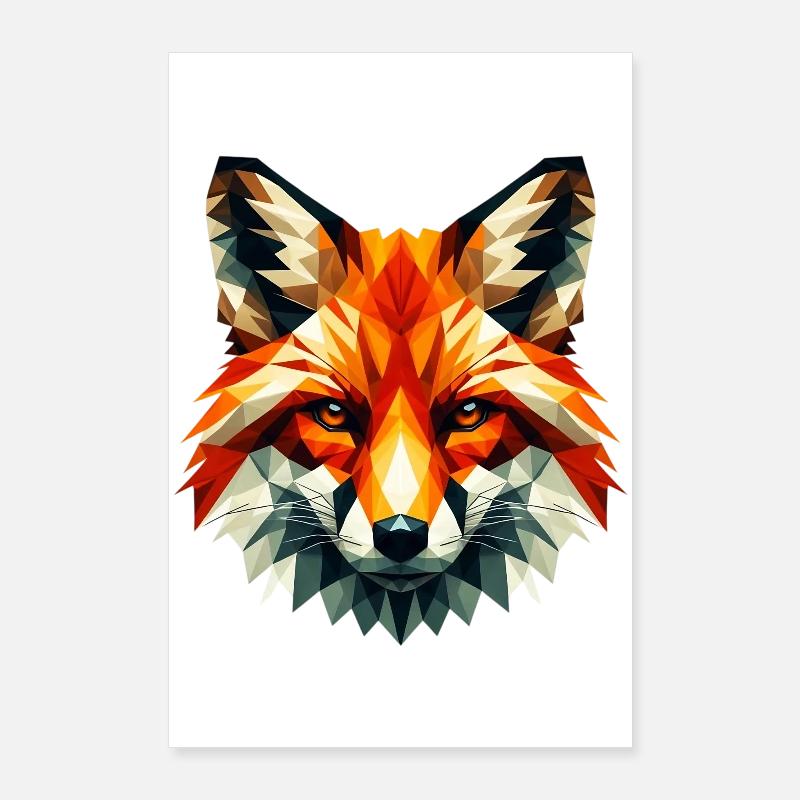 Polygonal Fox Poster 24" x 35" (60x90 cm)