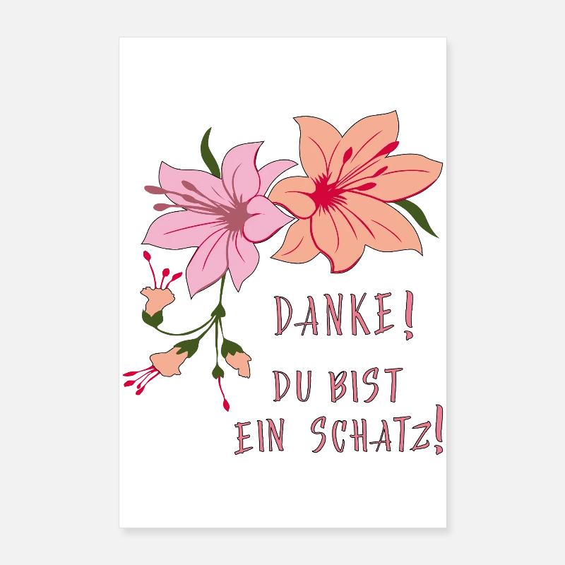 Danke, Du bist ein Schatz Poster 60x90 cm