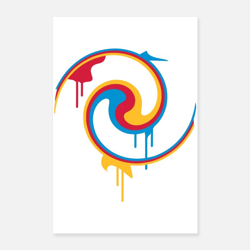Bunte Farbspirale mit Graffiti-Stil Poster 60x90 cm