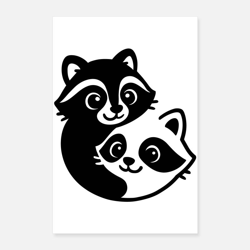 Ying Yang Dachs Pärchen Poster 60x90 cm