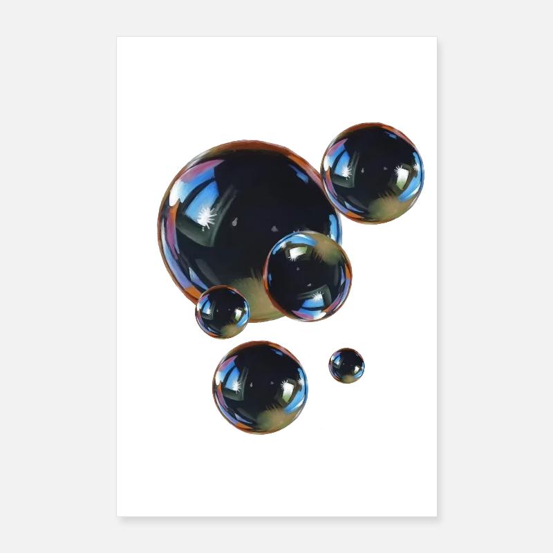 Reflective bubble art Poster 24" x 35" (60x90 cm)