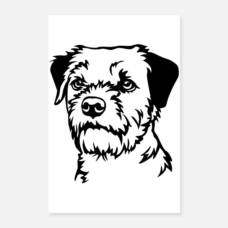 Tête de Border Terrier Poster 60 x 90 cm
