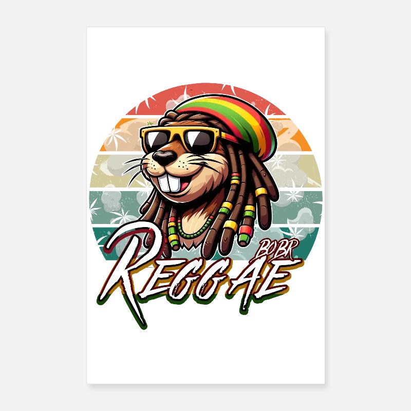 Bober Reggae - Rasta Bobr Marly Poster 60 x 90 cm
