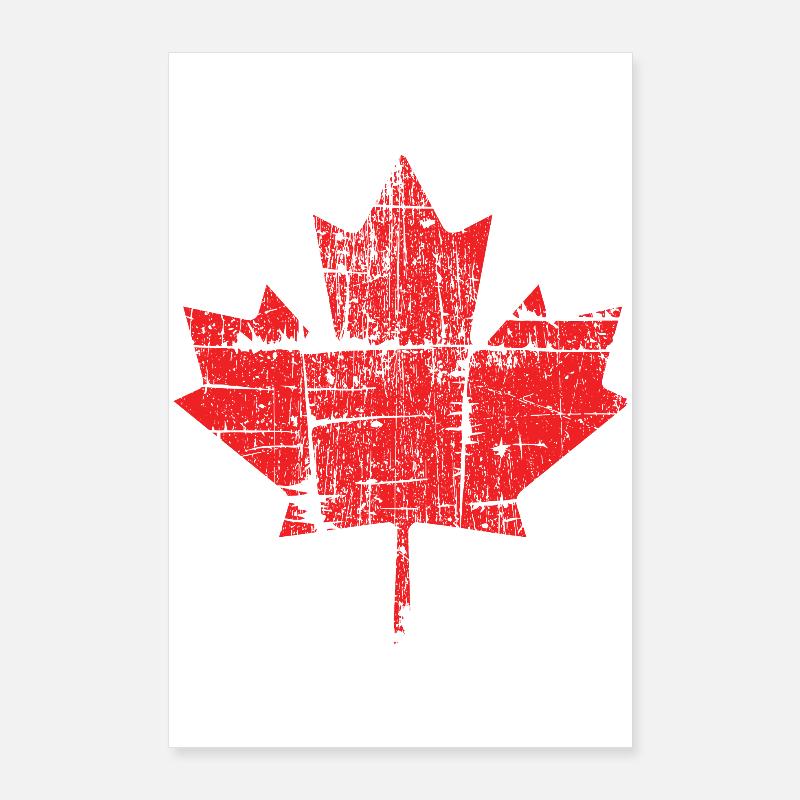 Feuille d'érable rustique en bois Poster 60 x 90 cm