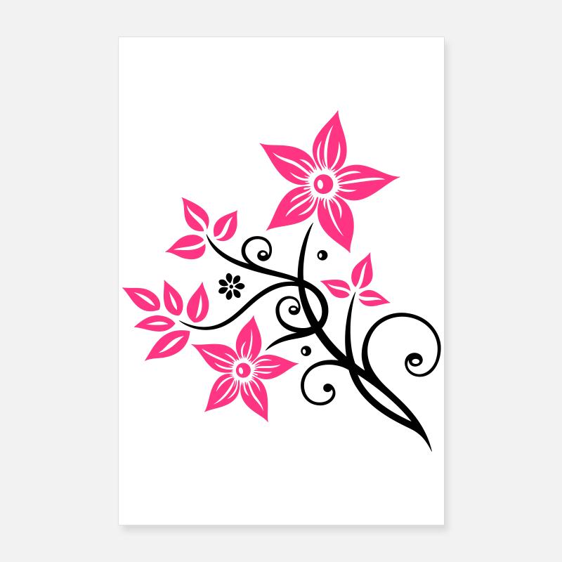 Belle fleurs en filigrane. Élément floral. Poster 60 x 90 cm
