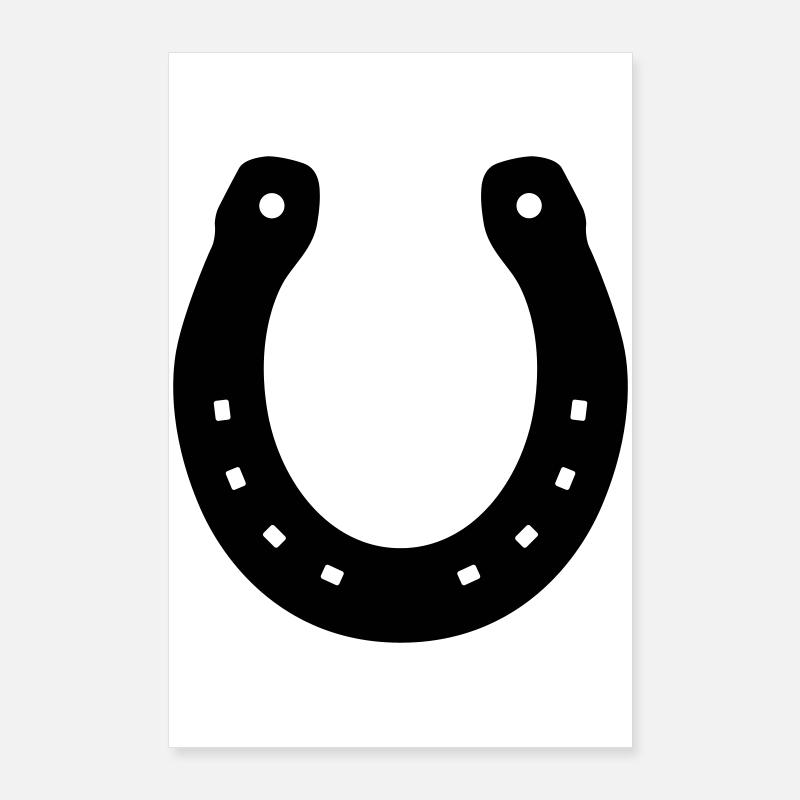 Fer à cheval Cheval Bonne Chance Symbole Couleur de surface Poster 60 x 90 cm
