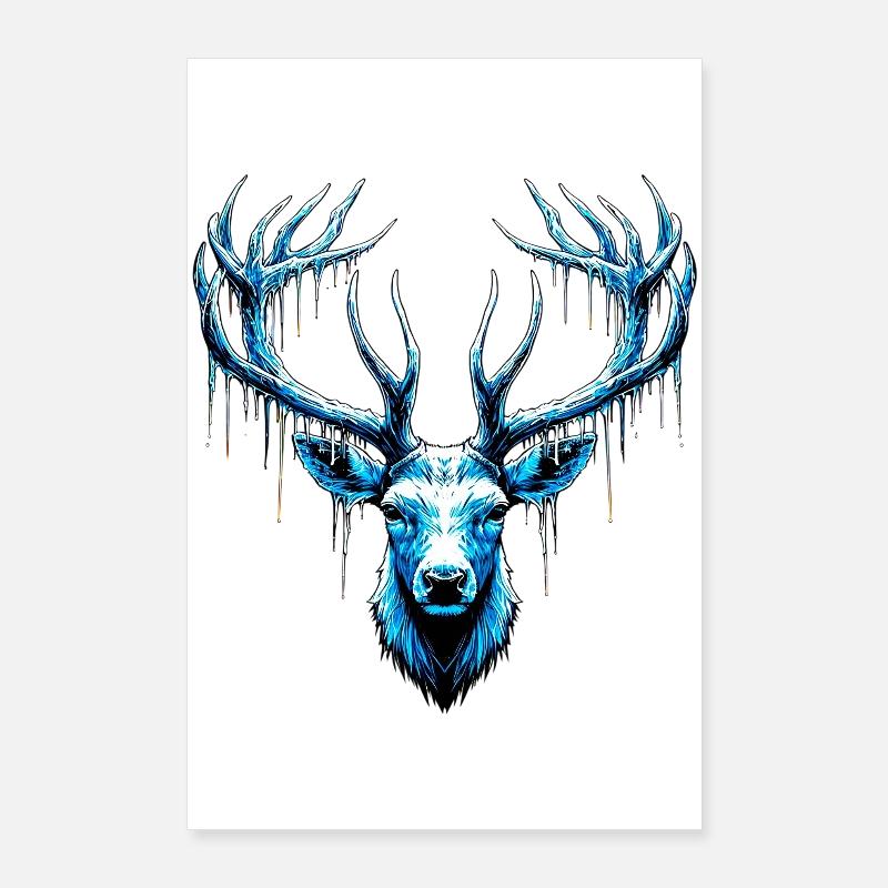 Cerf des glaces Poster 60 x 90 cm