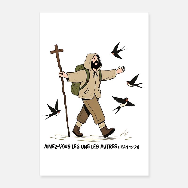 Pilgrim, Love one another Poster 24" x 35" (60x90 cm)