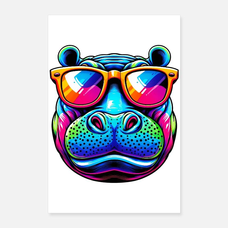 Nilpferd Poster 60x90 cm