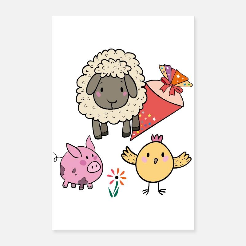 Back to school with sugar cone Poster 24" x 35" (60x90 cm)