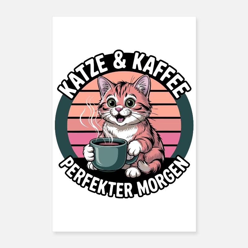 KatzKaffee Morgengruß Poster 60x90 cm