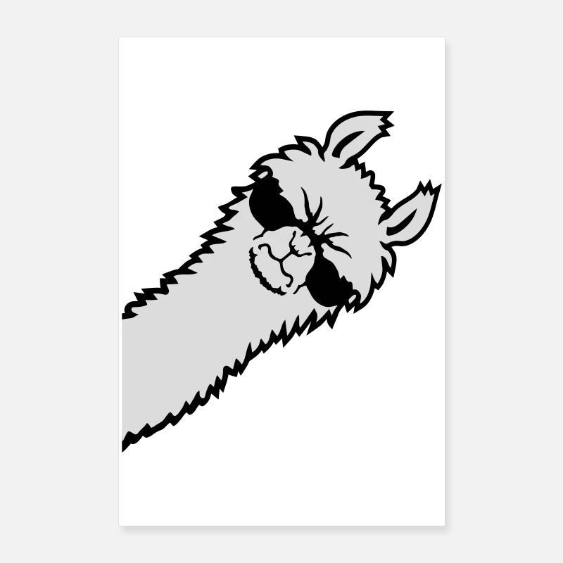 Llama Angry Looking Side Sunglasses Cool Sour Poster 24" x 35" (60x90 cm)
