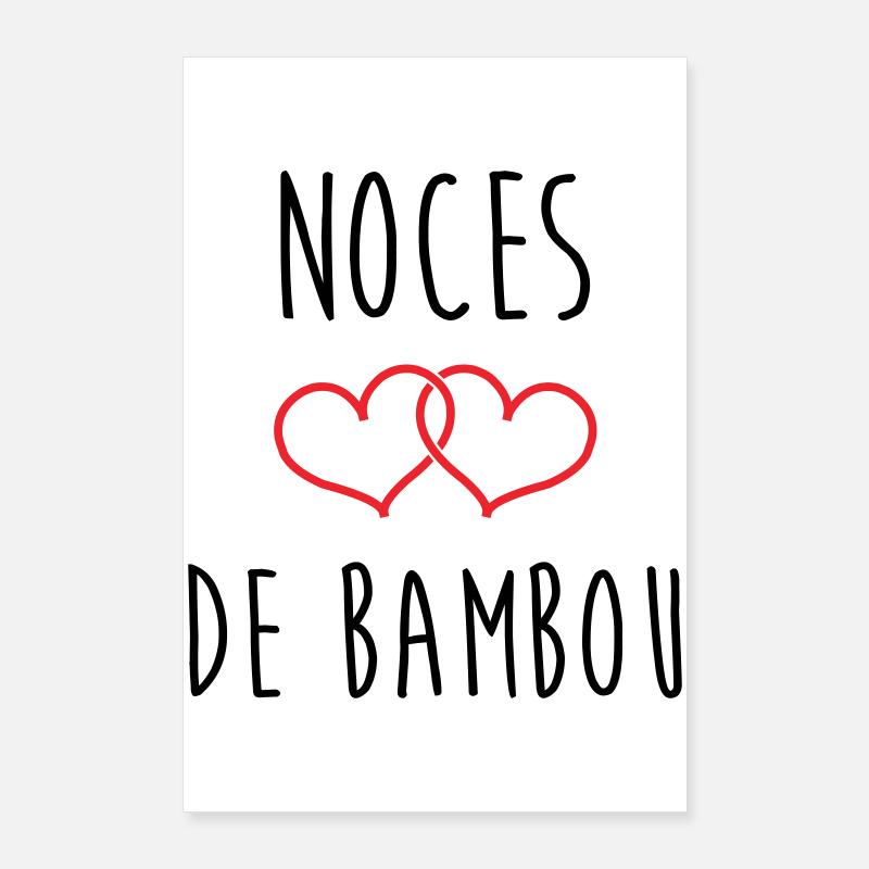 noces de Bambou 79 ans de mariage Poster 60 x 90 cm