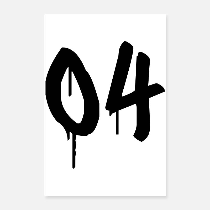 Nombre 04 Style Graffiti Urbain Poster 60 x 90 cm