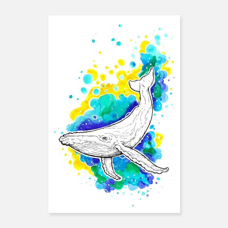 Buckelwal Poster 60x90 cm