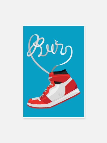 Run Run Run - Poster 60x90 cm - Weiß