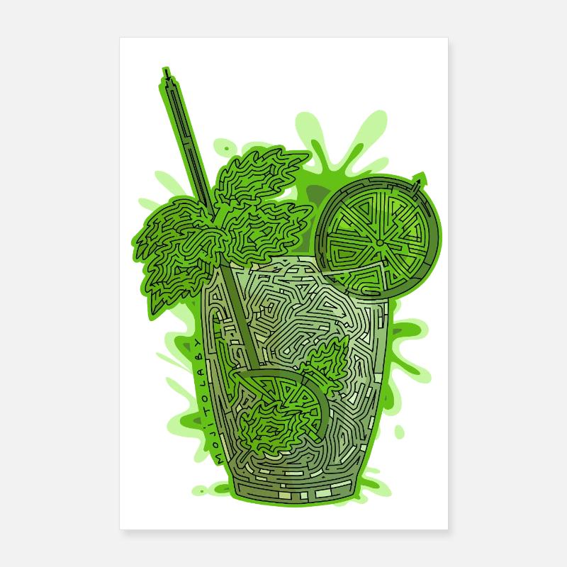 Mojito labyrinthique Poster 60 x 90 cm