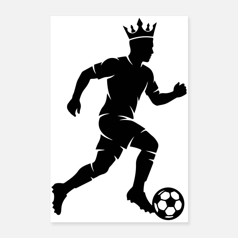 Soccer Player Silhouette Crown Poster 24" x 35" (60x90 cm)