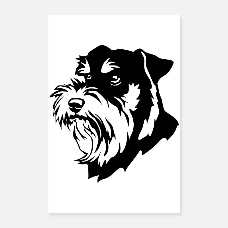 Tête Schnauzer Poster 60 x 90 cm