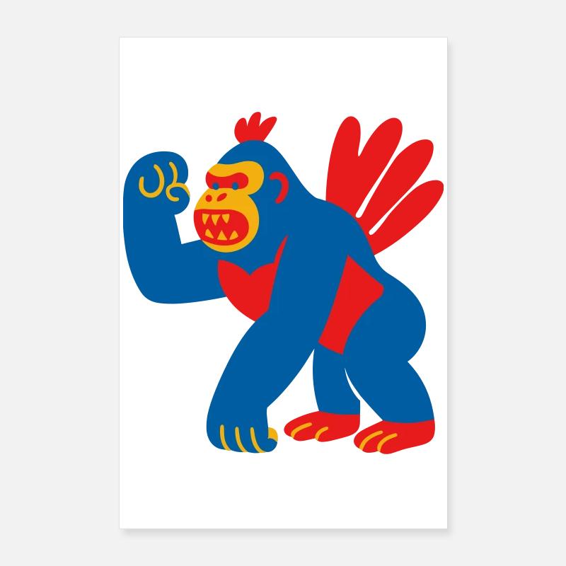 Popart Fantasy Gorille Poster 60 x 90 cm