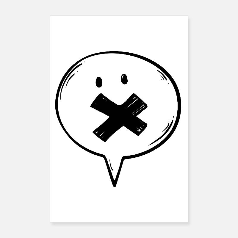 Speech Bubble Mute Poster 24" x 35" (60x90 cm)