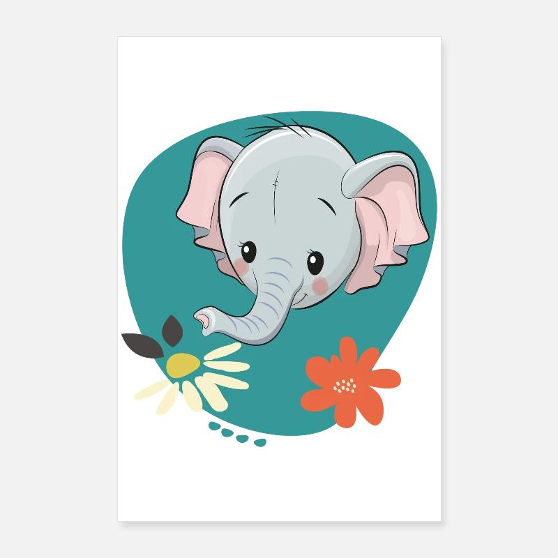 Éléphant Poster 60 x 90 cm