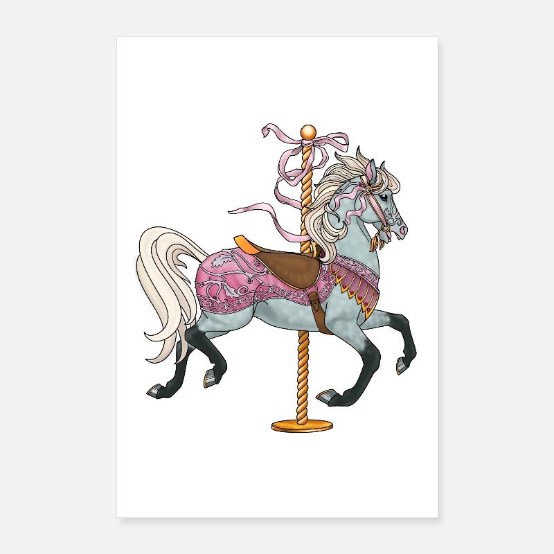Cheval de carrousel Poster 60 x 90 cm