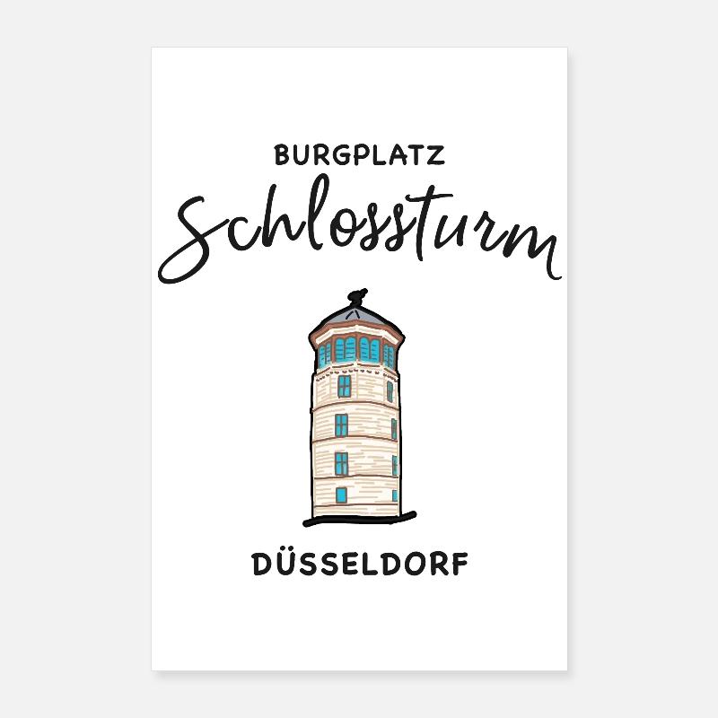 Schlossturm Düsseldorf, monument emblématique Poster 60 x 90 cm