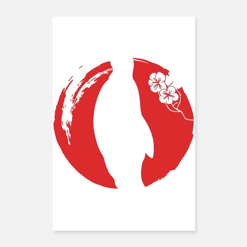 Silhouette de pingouin japonais Poster 60 x 90 cm