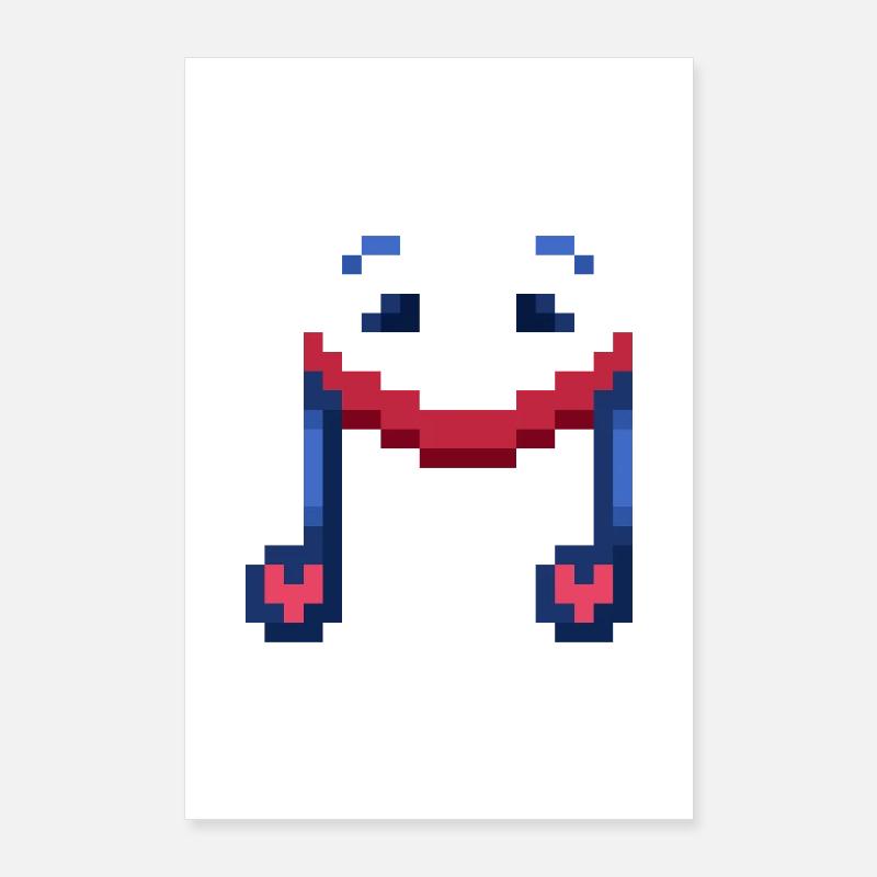 Smiling Musical Note Pixel Art Poster 24" x 35" (60x90 cm)