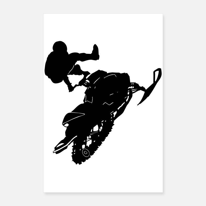 Snowmobil, Snowboarder, Snowboarden, ✔ Poster 60x90 cm