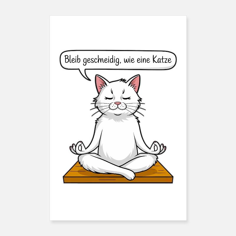 Cat Meditation Poster 24" x 35" (60x90 cm)
