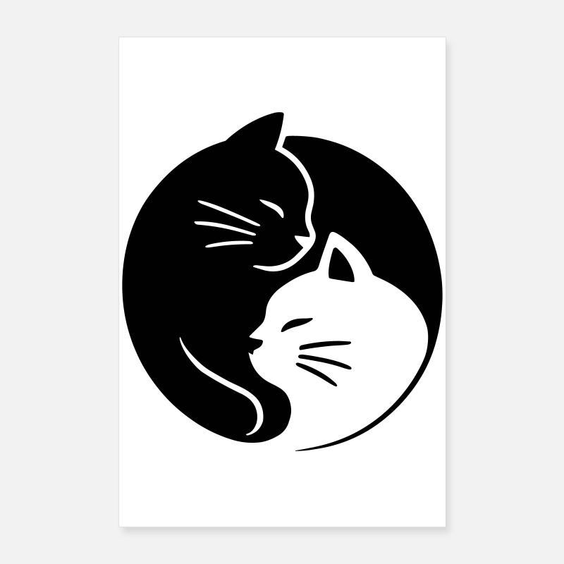 Chats Ying Yang Poster 60 x 90 cm