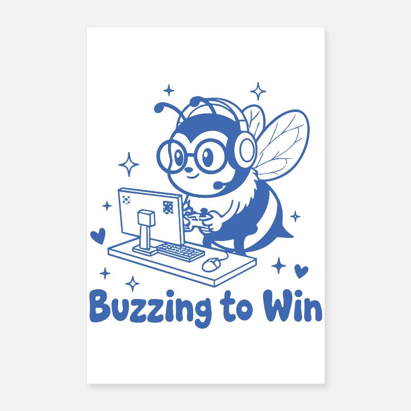 Gaming Bee on the PC Buzzing to Win Poster 24" x 35" (60x90 cm)