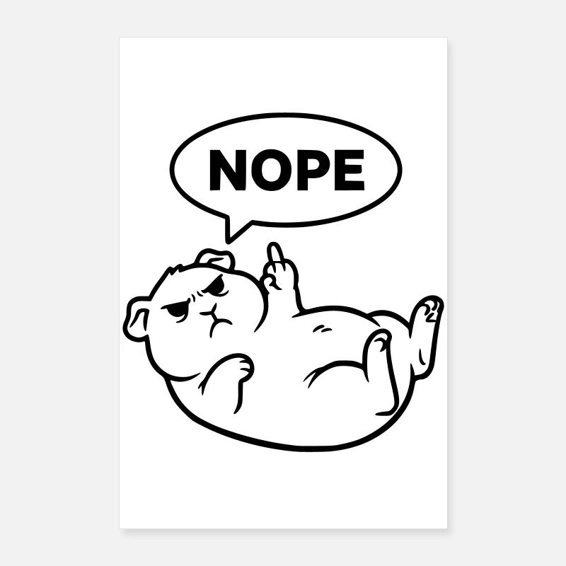 Cochon d’Inde rongeur Non noir Poster 60 x 90 cm