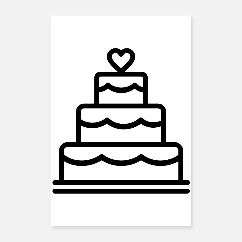 gâteau de mariage Poster 60 x 90 cm