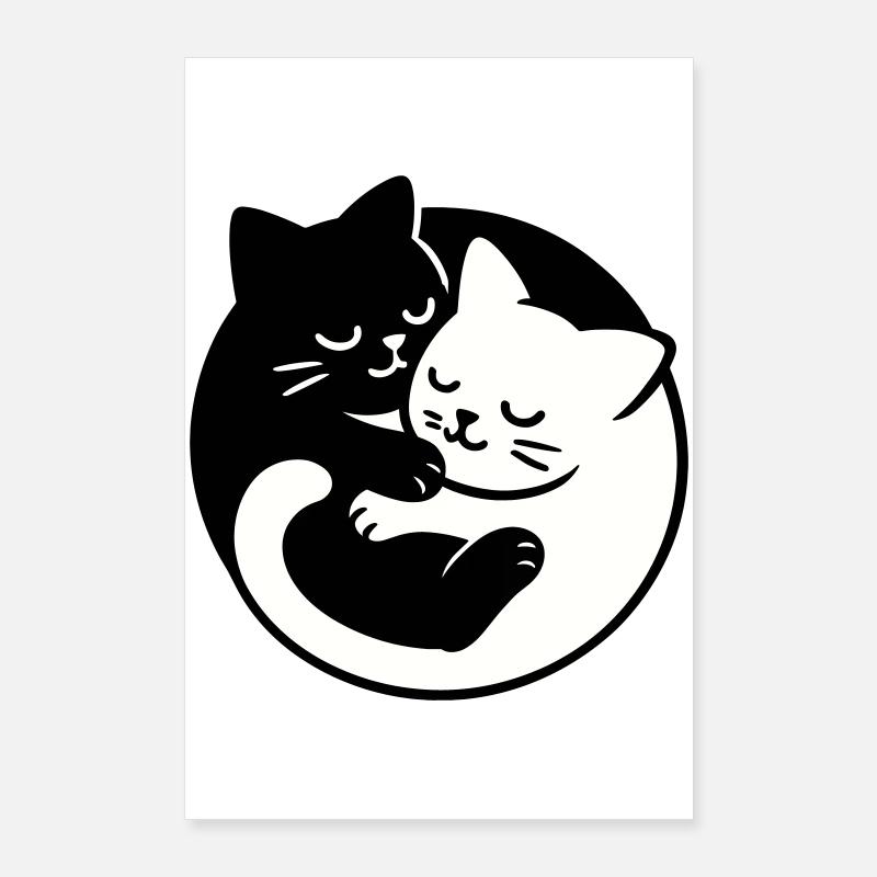 Chats Yin-Yang Poster 60 x 90 cm