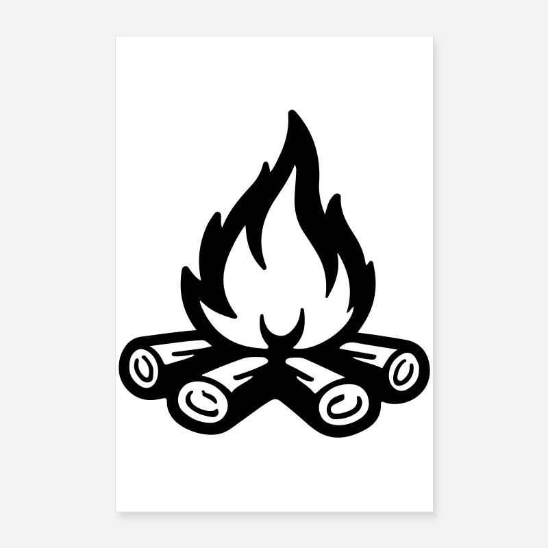 Campfire Symbol Flame Poster 24" x 35" (60x90 cm)