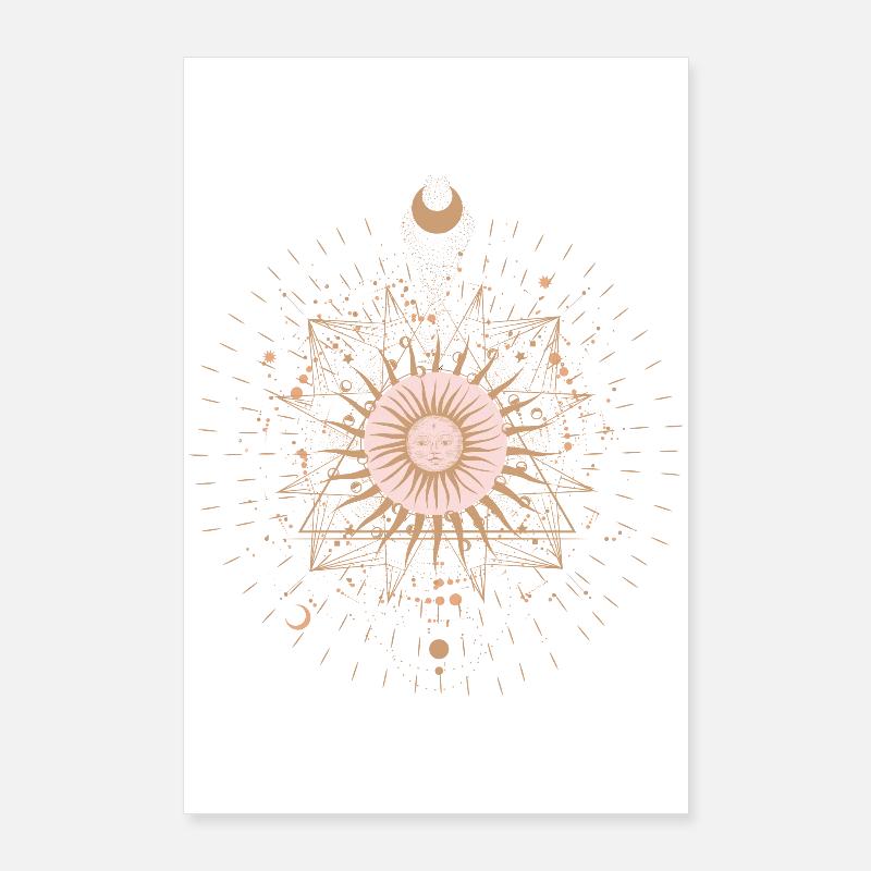 Rayonnement du Mandala du Soleil Poster 60 x 90 cm