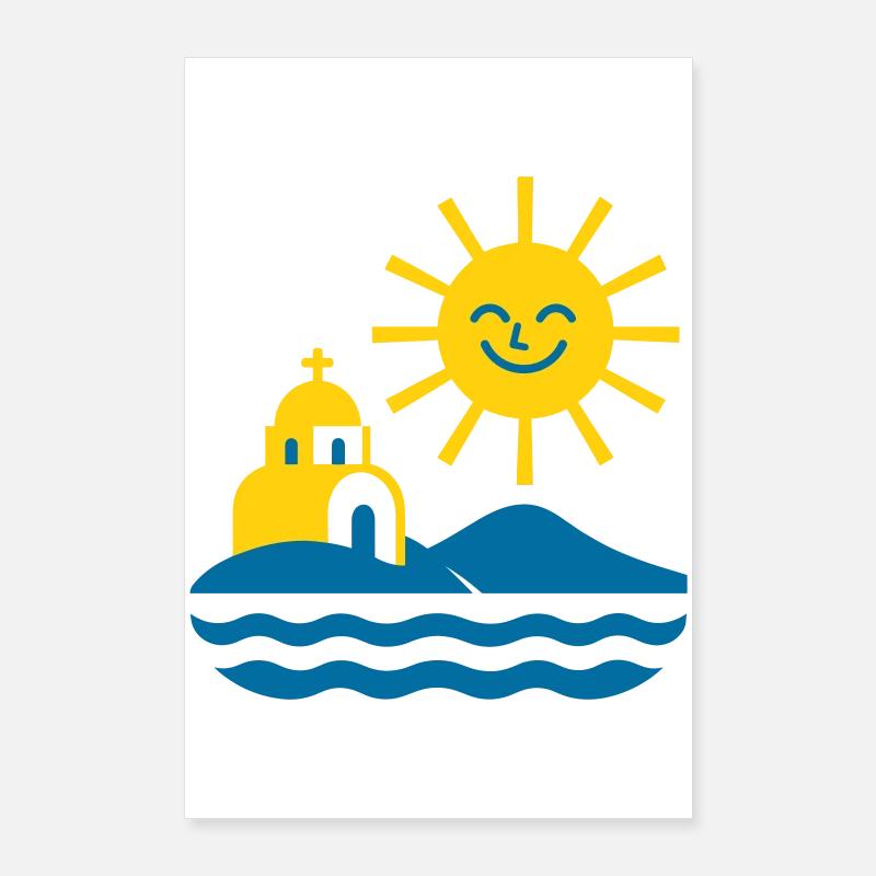 Grèce Soleil et Mer Poster 60 x 90 cm