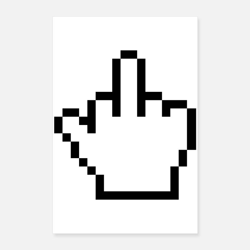 Mouse Hand Middle Finger Mouse Pointer Poster 24" x 35" (60x90 cm)