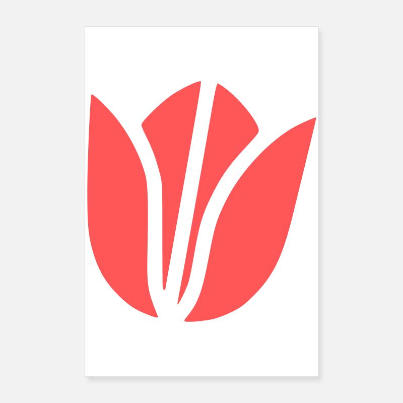 Tulip Blossom Abstract Flat Poster 24" x 35" (60x90 cm)