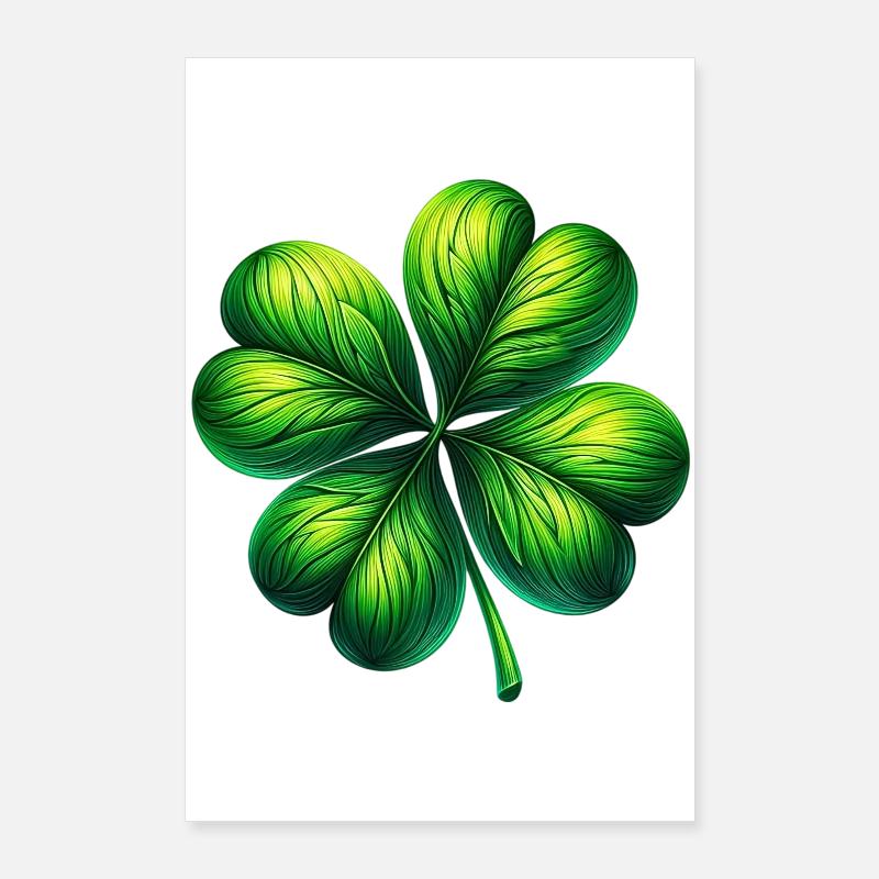 Vierblättriges Kleeblatt Poster 60x90 cm