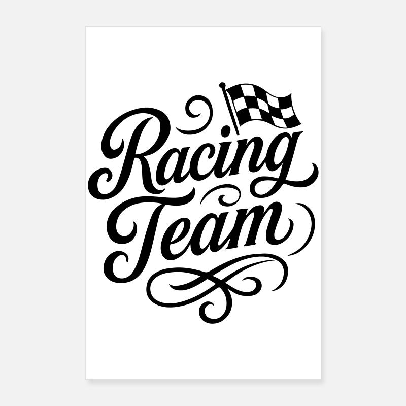 Drapeau de course de l’équipe de course Poster 60 x 90 cm